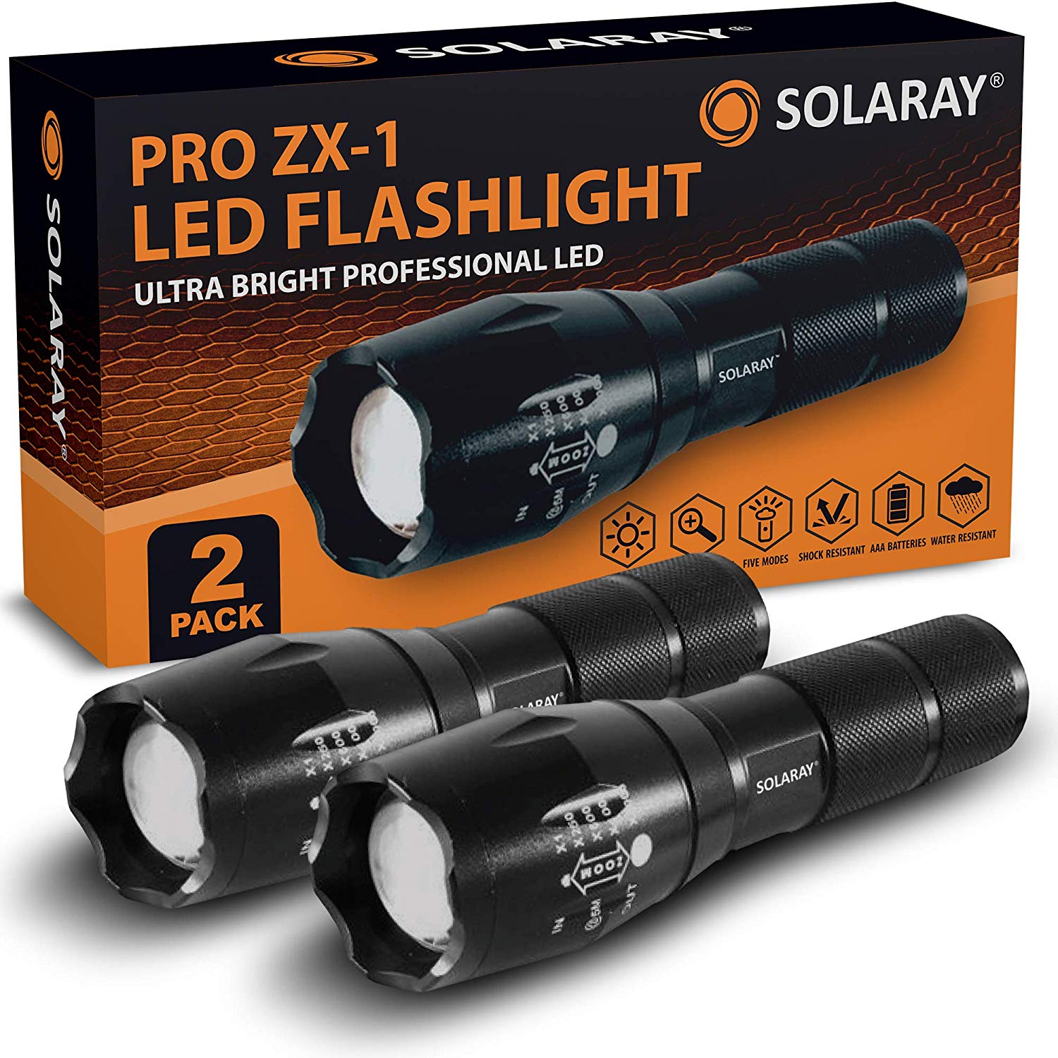 LED Flashlight with Strobe Light - Solaray